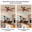 Tourbillon de 60 po Ventilateur de plafond d'intérieur en bois massif noir sans lumière