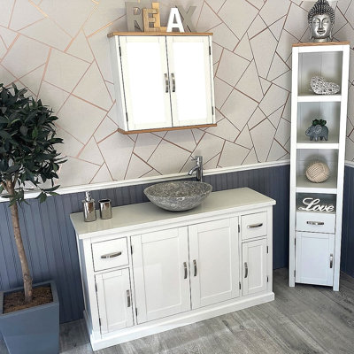Aquino 1230mm Single Bathroom Vanity with Vessel Stone Basin