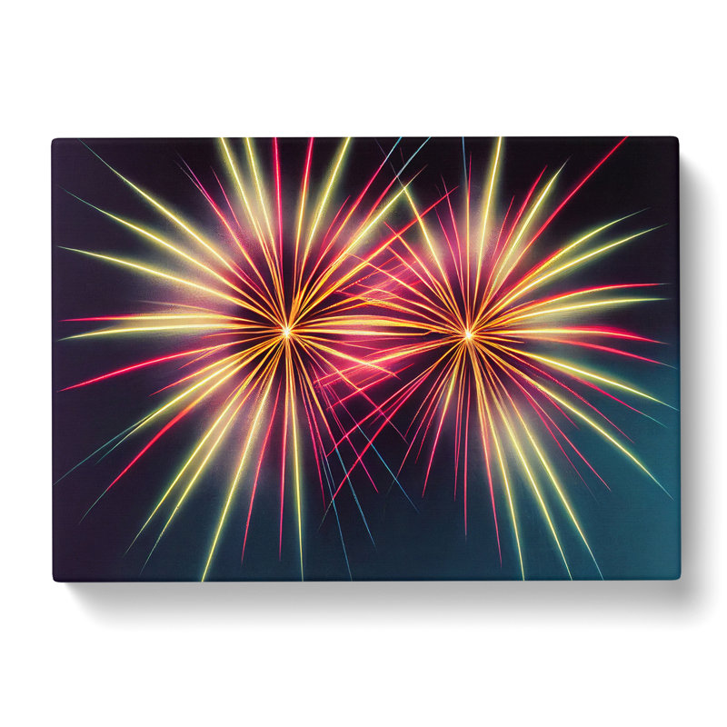 Fine Fireworks - Wrapped Canvas, 50cm H x 76cm W x 3cm D