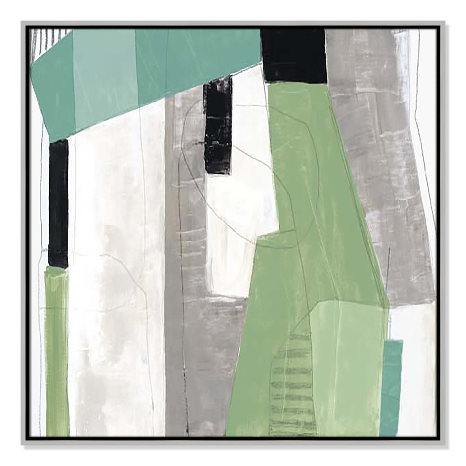 Evergreen Essence I Print, 31.5" H x 31.5" W x 2" D, Silver Floater Framed