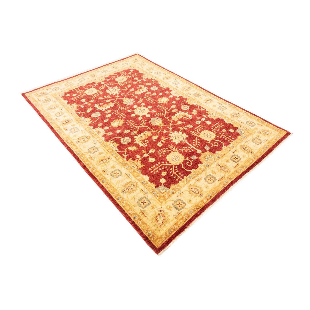 Handgefertigter Kelim-Teppich Gilberts in Rot/Beige