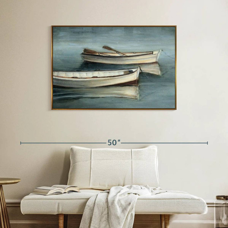 Petites eaux calmes I, Cadre flottant doré, 40 po x 27 po