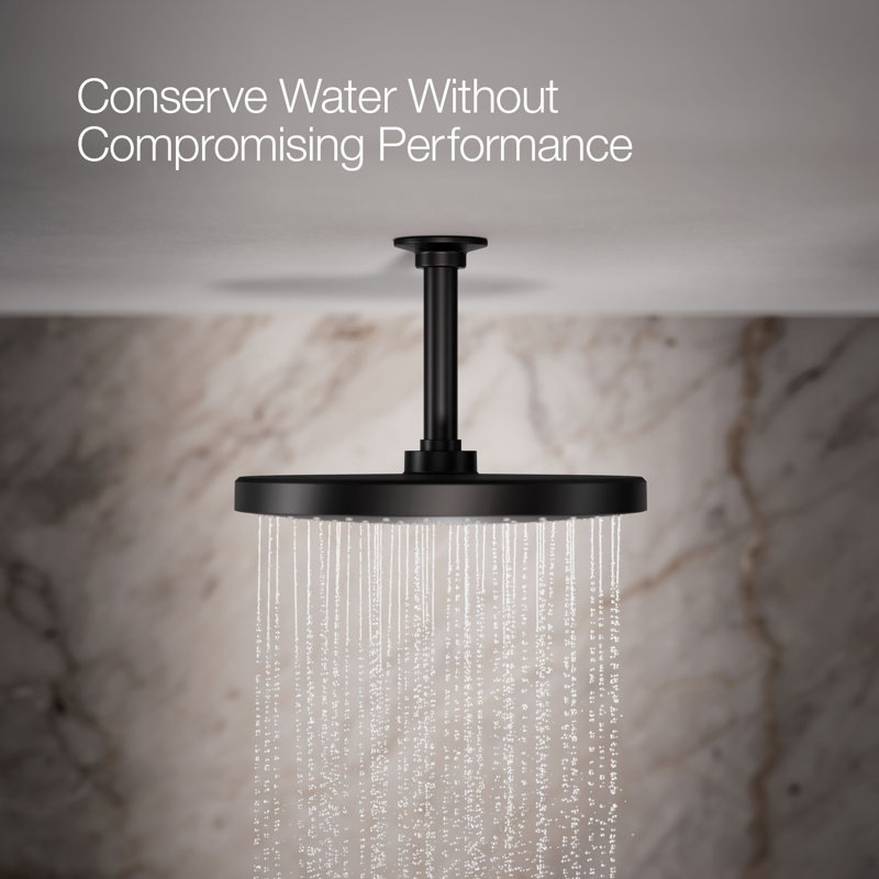 Flood Fixed Shower Head, Matte Black