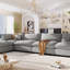 Canapé modulaire surdimensionné rembourré avec repose-pieds amovible U-Style