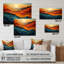 Corail bleu sarcelle audacieux paysage de montagnes - Art mural acrylique montagnes-101526813