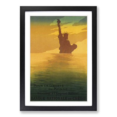 Vintage Travel Poster Statue of Liberty - Framed Print