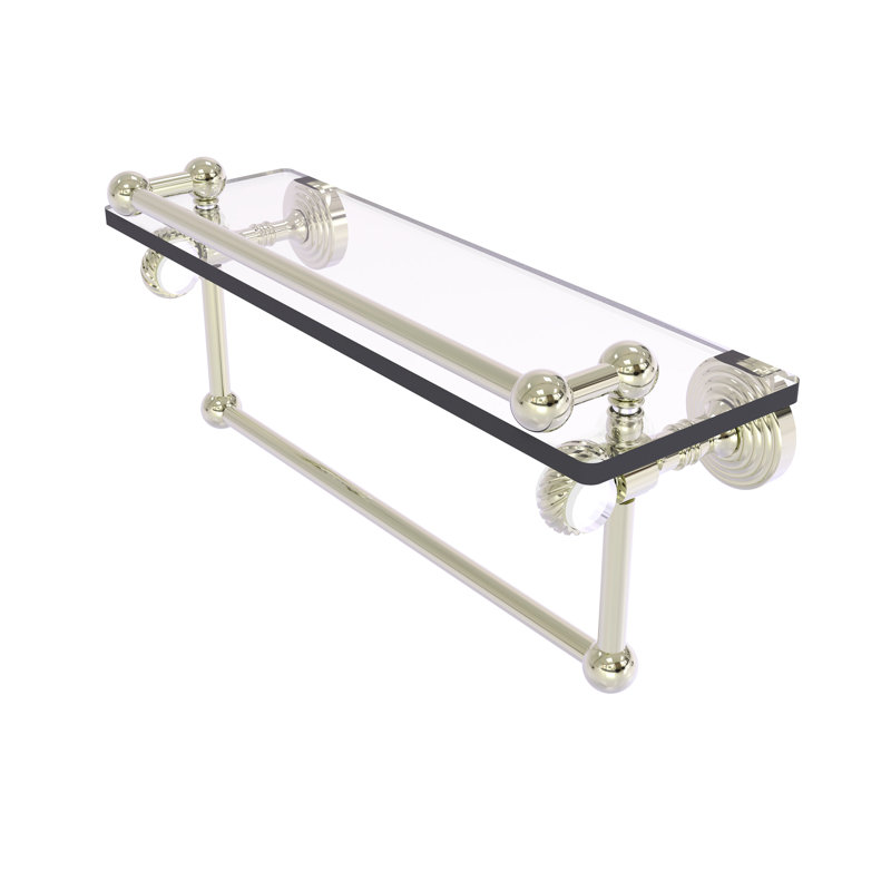 Étagère murale en verre Jarrell Gallery, H 5,5 po x l 16 po x P 6,8 po, Nickel poli