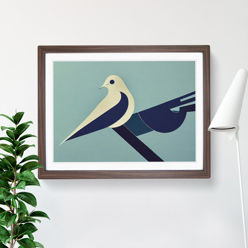 Dove Bird - Framed Print, 34cm H x 46cm W, Walnut Framed