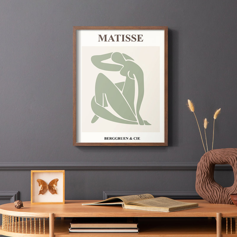Matisse LIX, reproduction encadrée - bois massif, Brun, H 10 po x l 8 po
