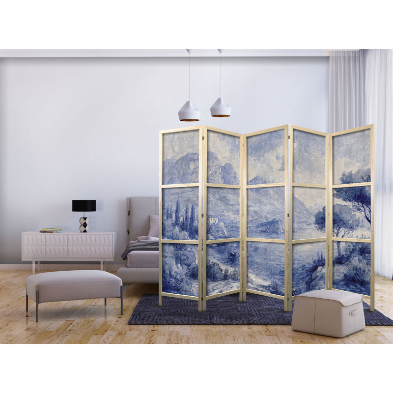 171cm H Solid Wood Folding Room Divider, 171cm H x 225cm W x 1.2cm D