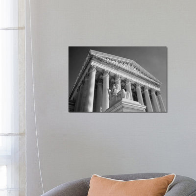 1980s Federal Supreme Court Building Low Angle Front Shot Washington Dc USA 1 Piece Wrapped Canvas Wall Art
