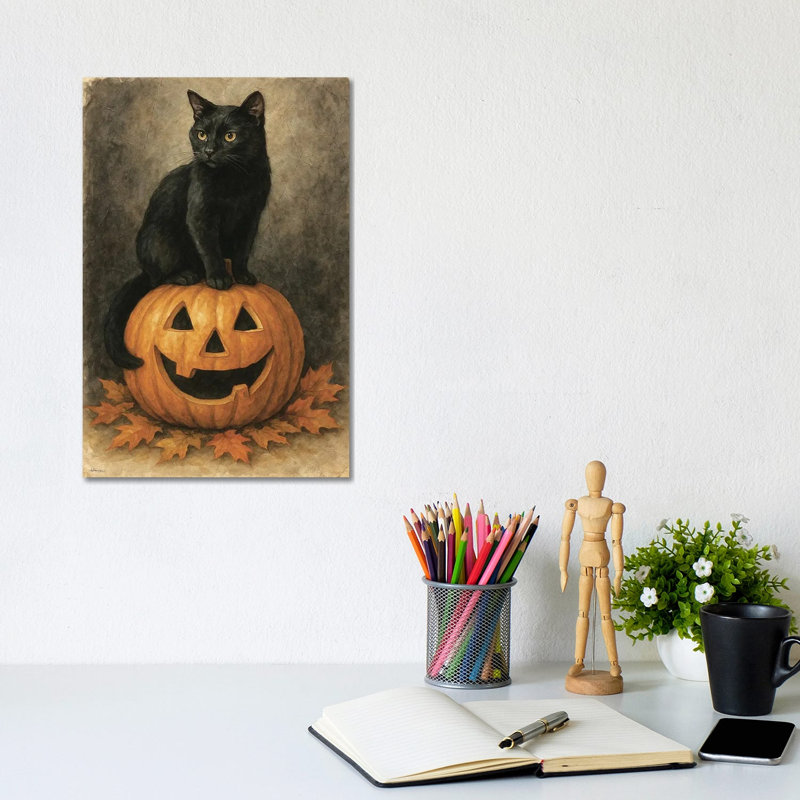 Salem's Jack-o'-lantern 1 Piece Wall Art on Canvas, 30.48 cm H x 20.32 cm W x 1.905 cm D, Does Not Apply