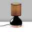 Lampe de table moderne avec corps en métal, couleur noire, 6,7 x 6,7 x 13,0 pouces | Capuchon en tissu, H 5,5 po de diamètre: 6,3 po | Douille E27 (40 W maximum, ampoule non incluse) | Éclairage élégant et fonctionnel pour la maison et le bureau-929145869-929145870
