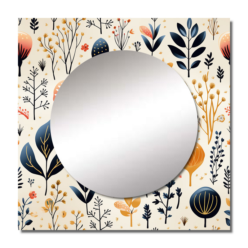 Kwante - Miroir mural décoratif bohémien et éclectique pour chambre à coucher, 36 po x 36 po