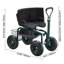 Chariot de jardin roulant avec siège pivotant et poignée extensible