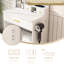 Bureau de meuble-lavabo compact en blanc avec lumières DEL réglables, prise de courant et support pour sèche-cheveux - conception américaine pour miroir modulaire facile à assembler-1218176357