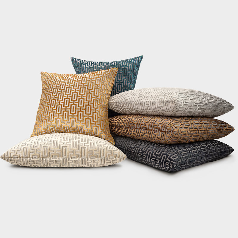 Bergman Geometric Throw Pillow, Nickel, Square 24"