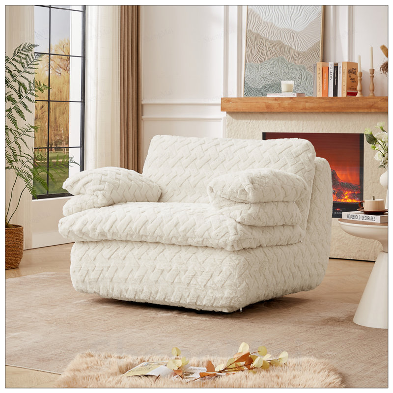 Fauteuil pivotant à compression avec design ergonomique et tissu de qualité supérieure pour un confort ultime, White