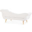Chaise longue avec accoudoirs à volutes, conception classique, rembourrage en éponge haute, pied de bouleau effilé, siège confortable, l 29,13 po x l 68,94 po x H 29,14 po