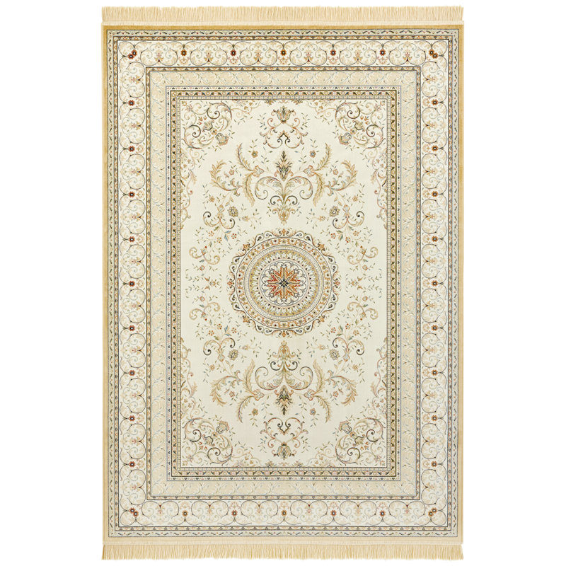 Antik Negar Tufted Cream Rug, Rectangle 195 x 300cm