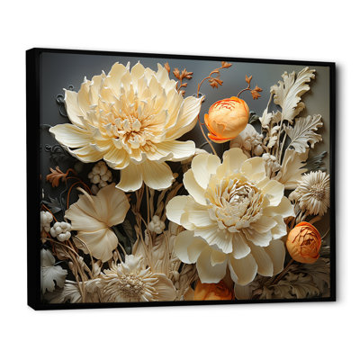 Ivoire floral complexe sur toile
