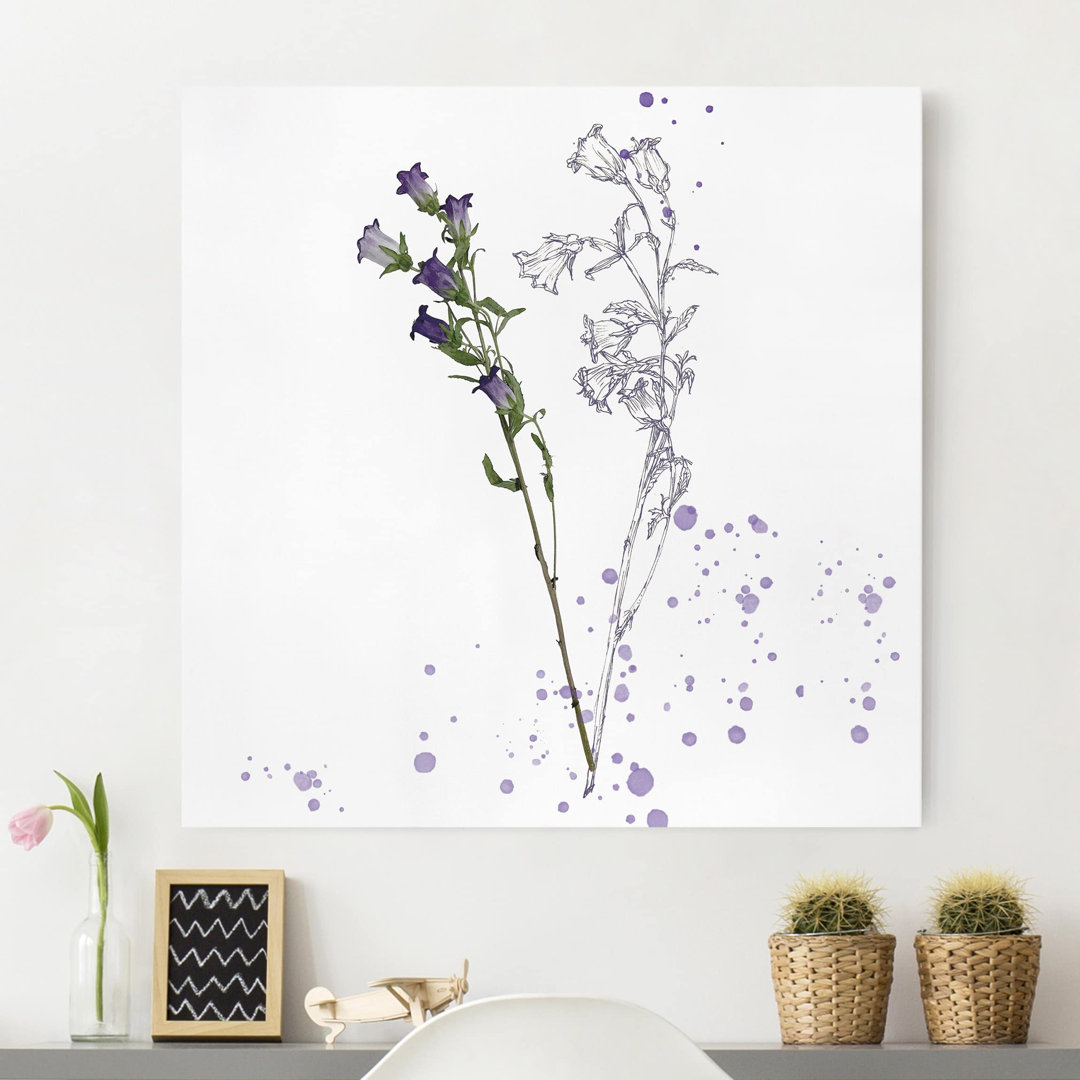 Leinwandbild Botanisches Aquarell - Nelke