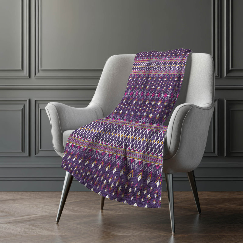Jeté bohème Addison Sherpa ASB708, Mauve