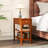  2 PCS Narrow End Tables w/Drawer Shelves & Rubber Wood Legs Sofa Side Table