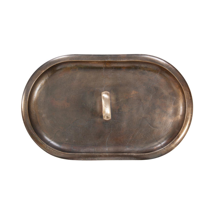Golden Ore Oval Tray with Handle