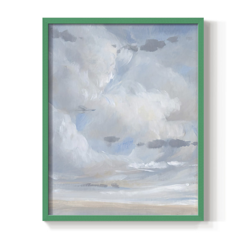 «Sky Blue II», reproduction encadrée - bois massif, Vert, H 10 po x l 8 po