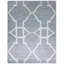 Gris clair | Tapis intérieur blanc en laine à motif géométrique blanc noué à la main-1765111640