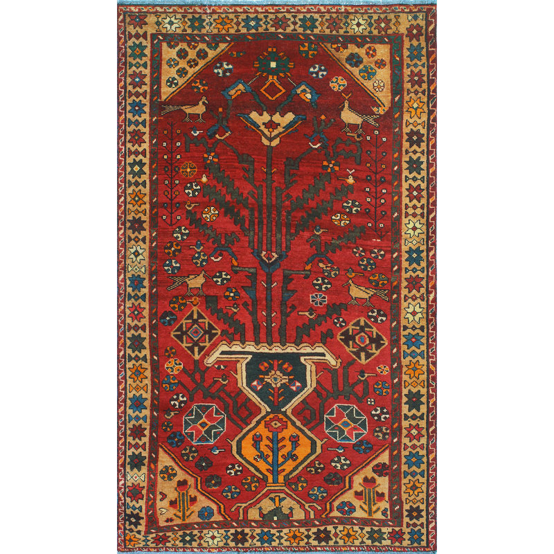 Khrystopher Distressed Amancay Red Rug