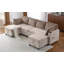 Canapé-lit modulaire 111,8 po avec canapé-lit polyvalent avec grand espace de rangement, deux ports USB et deux porte-gobelets pour le salon-1257587830