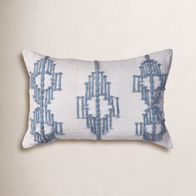 Anetta 20" x 14" Embroidered Throw Pillow