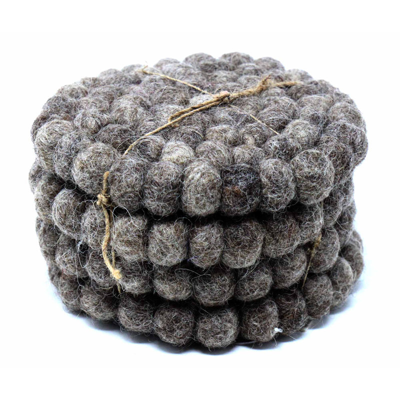 Round 4 Piece Coaster Set, Dark Gray