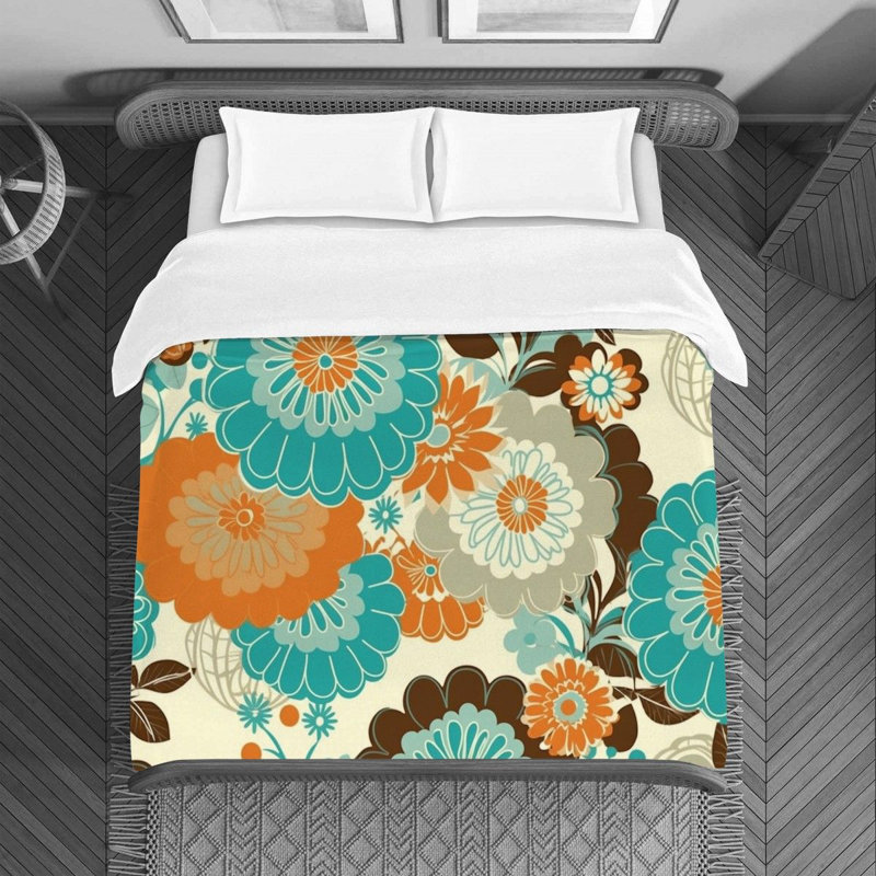 Funky Polyester Floral Duvet Cover, Queen Duvet Cover