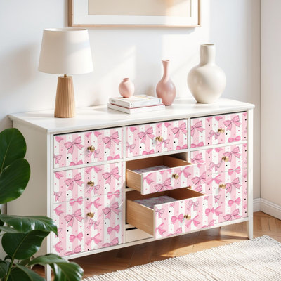 Papier peint adhésif à peler et coller Coquette de papier esthétique sans soudure ruban rose à rayures blanc rose tendance auto-adhésif et amovible 17,7 po x 118 po (45 x 300 cm)