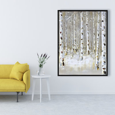 Birch Forest By Winter Print On Canvas
