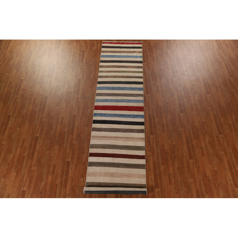 One-of-a-Kind 3'4'' X 14'1'' New Age Runner Wool Area Rug in Beige