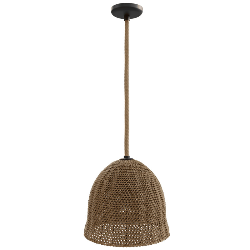 Malibu Natrual Hemp Rope Pendant, 112" H x 16" W