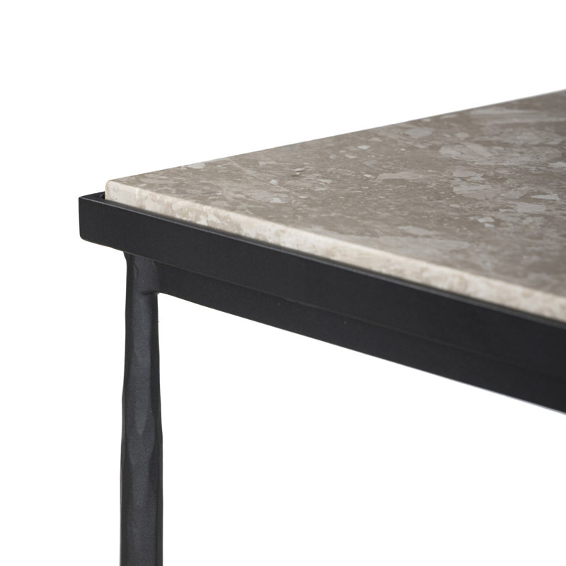Babylon Small End Table-Lunar Marble, Lunar Marble, 20" H x 13" W x 13" D