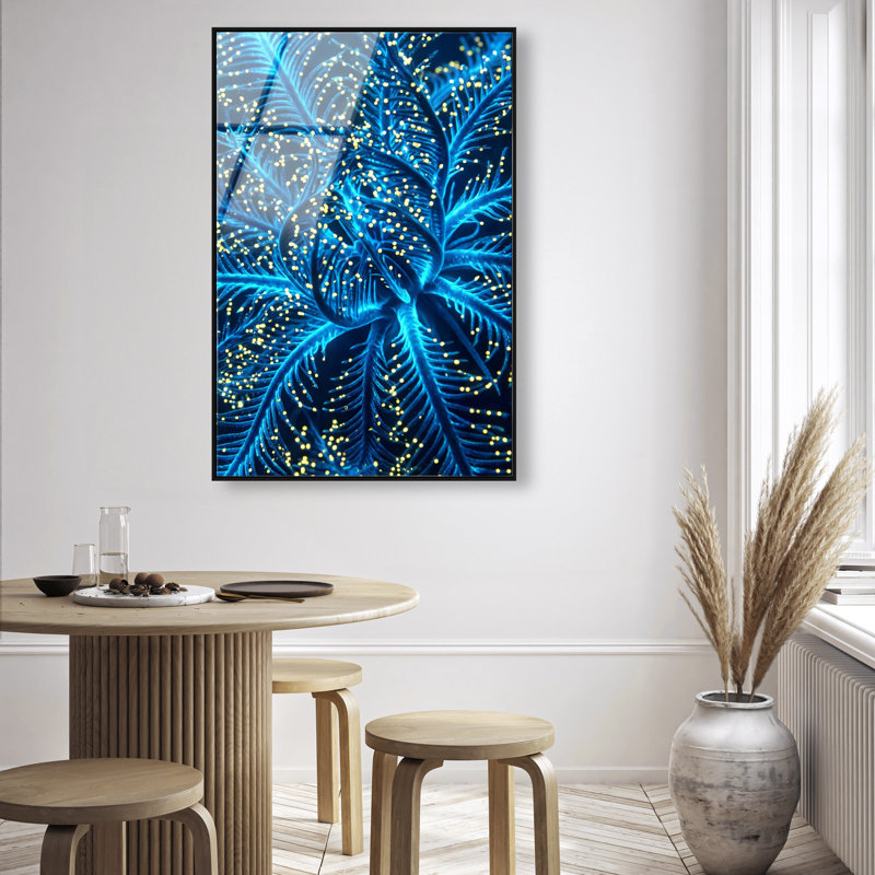 Neon Bloom Print by Oliver Gal, 16"H x 11"W, Black Floater Frame