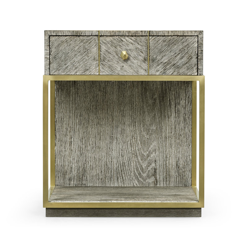 Geometric 24'' W Solid Wood Nightstand