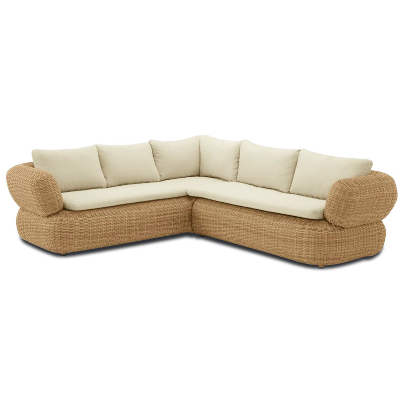 Canapé modulaire d'extérieur en forme de L de 90 po avec coussins Croix