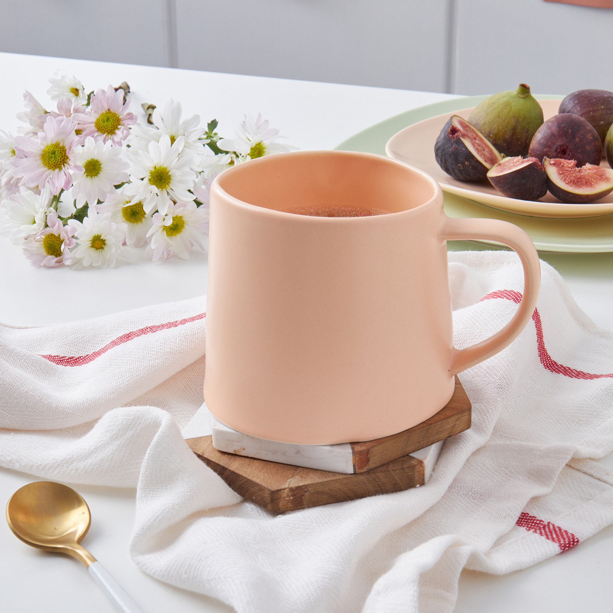 Stone Lain Delilah Mug Set Porcelain, Pastel Orange