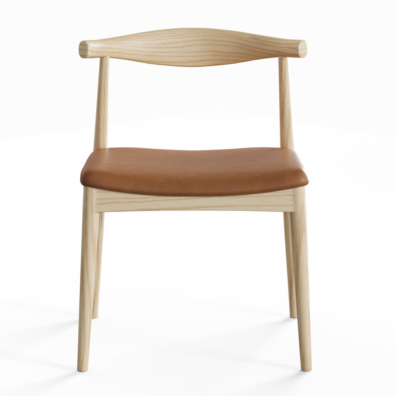 Chaise d'appoint rembourrée en cuir Ardo, Naturel, Selle de cuir