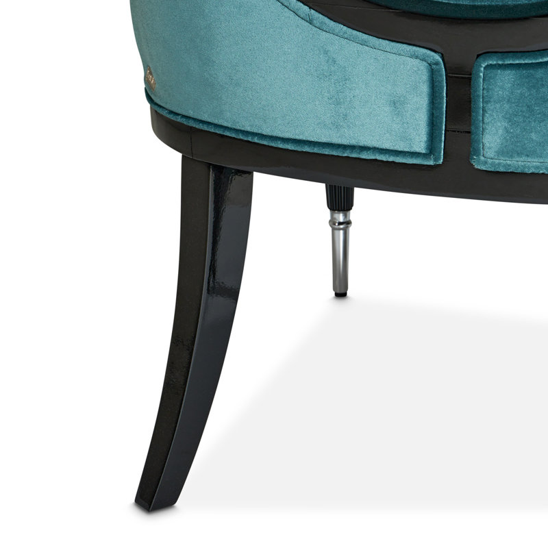 La Francaise 29'' Wide Armchair, Teal Blue Velvet