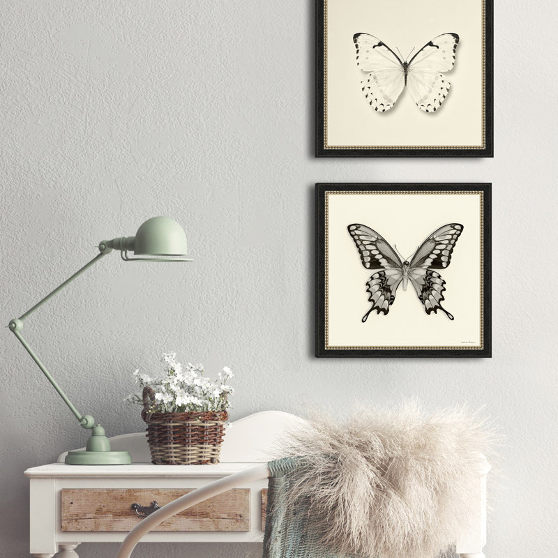 «Butterfly VI BW», reproduction d'art graphique sur papier encadré