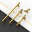 10 Pack 5 Inch(128mm) Vibrant Brushed Moderne Brass Cabinet Pulls Heavy-Duty Solid Kitchen Cabinet Handles Drawer Hardware for Bathrooms Cabinets