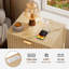 Ensemble de 2 tables basses, tables de bout et tables d'appoint avec station de charge, table basse à plateau relevable avec rangement, conception cannelée, ensemble de tables d'appoint en bois avec tiroir et tablette ouverte pour chambre à coucher, mobilier de salon, nature